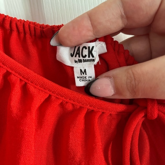 JACK by BB Dakota off the shoulder red top - Picture 2 of 4